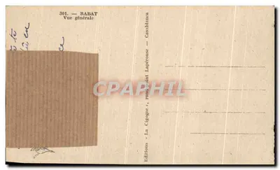 Stara pocztówka Rabat ogólny widok Maroc — Rewers