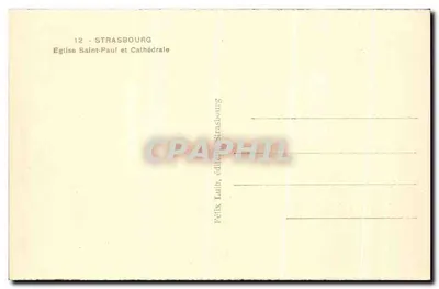 Strasburg — Katedra i Kościół św. Pawła — Felix Labb, wydawca Strasburg — Rewers