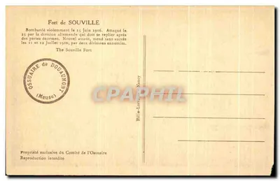 Fort de Souville — ruines après bombardements — éditeur Ossuaire de Douaumont — Verso