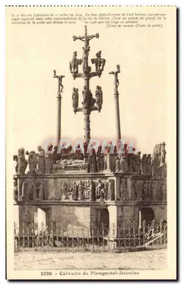 Calvário de Piongastel-Daoulas — 3º dos seis calvários de 1º ordem de 1604 — editor Le Doaré, fot. Châteaullin