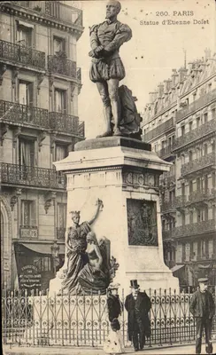 CPA Paris Statue d Etienne Dolet