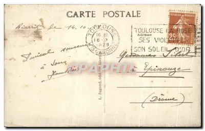 Biarritz — Rocher de la Vierge et vague à la jetée — L. Jugand, éditeur Biarritz — Rewers