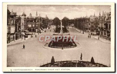 S' HERTOGENBOSCH — Panorama da estação — H.V. Roukes & Eritart, Baarn