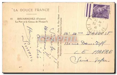 Douarnenez (Finistère) — O Porto e o Coteau de Plomarc'h — Les Éditions d'Art Yvon — Verso