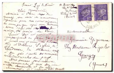 Cartolina d'epoca Saint Lye La Foret L Eglise — Verso