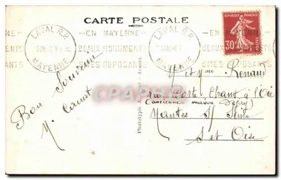 Laval (Mayenne) — O Palácio de Justiça, o velho Castelo da Mayenne — A.B. — Verso