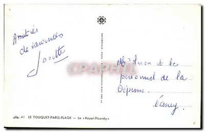 Le Royal-Picardy — Hôtel de style néo-gothique — éditeur C° DES ARTS PHOTOMÉCANIQUES - PARIS - STRASBOURG — Verso