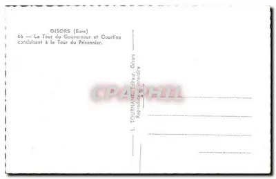 Gisors (Eure) — Wieża Wójtowska i Courtille prowadząca do Wieży Więziennej — L. Tournante, Wydawca, Gisors — Rewers