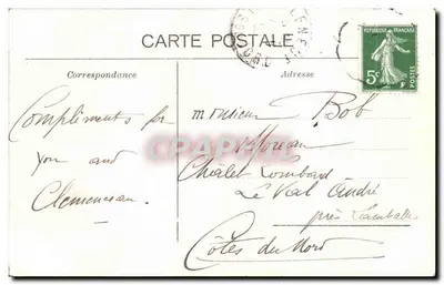 Glaciar de Argentières — Ao pé da Aiguille Verte — Charnaux Frères & Co., Genebra, n°7176 — Verso