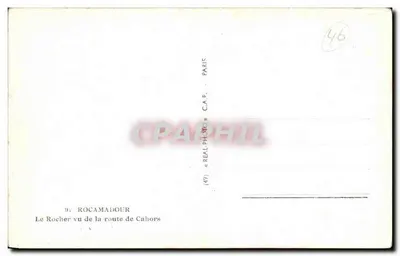 Rocamadour — Le Rocher widziany z drogi z Cahors — C.A.P. (wydawca) — Rewers