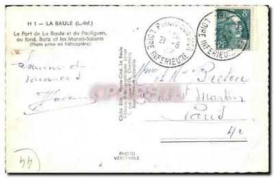 La Baule — Port, Batz et Marais-Salants — Cliché Jansol — Verso