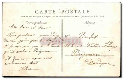Stara pocztówka Orleans Katedra L’Hospice — Rewers