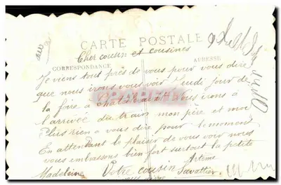 Bouquet de myosotis — carte postale avec texte imprimé et écriture manuscrite — Rewers