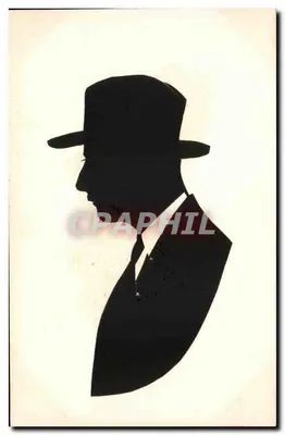 Bilhete postal antigo Contre lumière Homem com chapéu