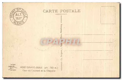 Mont-Sainte-Odile — Cortile del convento e la cappella — editore Maquet, Strasburgo — Verso
