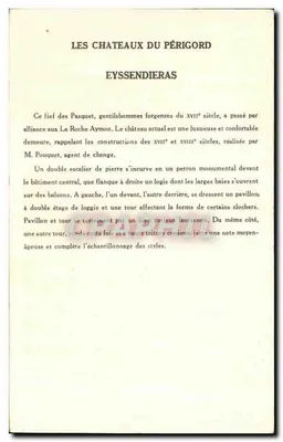 Os Castelos do Périgord — Castelo de Eyssendieras — Coleção da Solução Pauaubeerge, 10ª Série — Verso