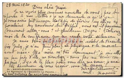 Monument da Escadrilha La Fayette — Saint-Cloud — editor La Française, n°44 — Verso