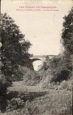 Piekne krajobrazy Vosgów — Okolice Raon-aux-Bois — Most Pouxel — A. Basset et Cie, seria 757