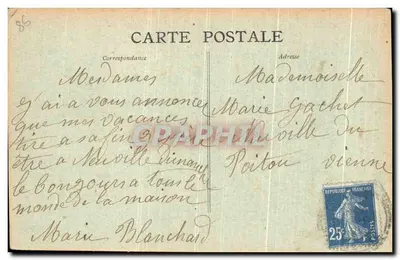 Dissais (Vienne) — O Castelo de Dissais — Vista aérea segundo um desenho — Jules Robuchon, fot. Poltiers - 943 — Verso