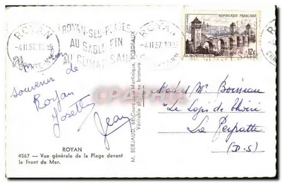Royan — Vue générale de la Plage devant le Front de Mer — Tito — Verso