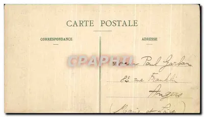 Bilhete postal antigo Veules Les Roses Le Carretour das Três Ruas Praça Carnot — Verso