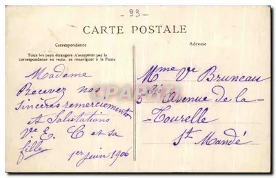 Romainville — Rua de Paris — editor C. Paris — Verso