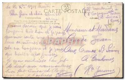 PANTIN — Rue de Paris e Sociedade Geral — Sociedade Geral, sede social 84 rue de l'Ancre Paris — Verso