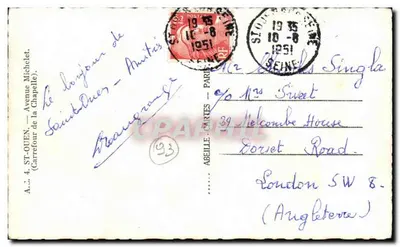 Rue de la Chapelle — Avenue de la Chapelle — Farmácia — Paris — 1951 — Verso