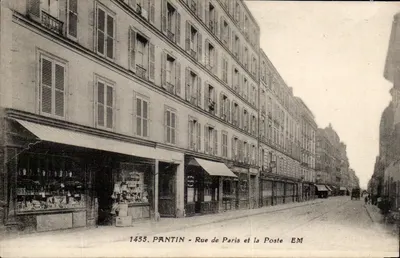 PANTIN - Rue de Paris e a Poste — Editora E.M. n°1455