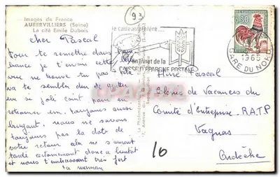 A cidade Émile Dubois — Aubervilliers (Senha) — Raymon — Verso