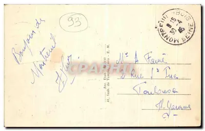 Montreuil — Praça da Prefeitura — E.M. TW 16612 — Verso