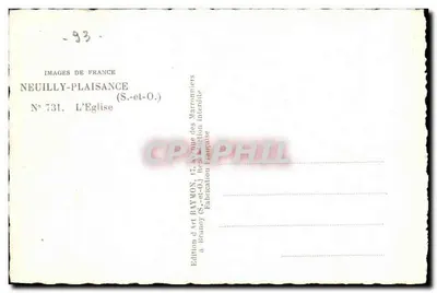Neuilly-Plaisance — A Igreja — Edição Art Raymon, Neuilly-Plaisance — Verso