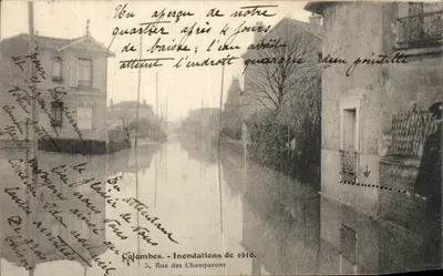 Colombes - Inundações de 1910 — Rue des Champarons