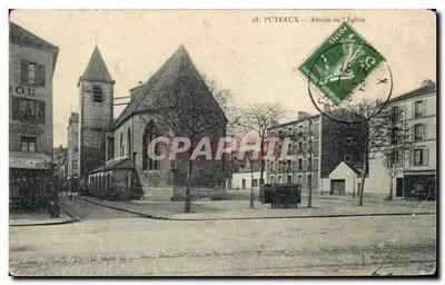 Bilhete postal antigo Puteaux Abside da Igreja