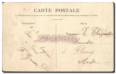 Bilhete postal antigo Puteaux Abside da Igreja — Verso