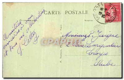 Suresnes — Fort-Volérien — Budynek przeznaczony dla Meteorologii — E.M. — Wydawca F. Testand, Paryż — Rewers