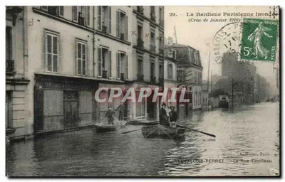 A Periferia de Paris inundada — Cheia de Janeiro de 1910 — Levalllois-Perret