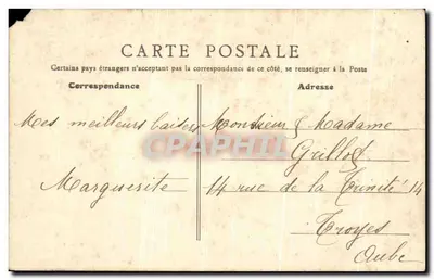 Asnières - Hôtel de Ville - Le Parc — éditeur B.L. Paris N°52 — Verso