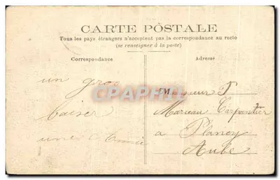 Bilhete postal antigo Puteaux La Gare Train — Verso