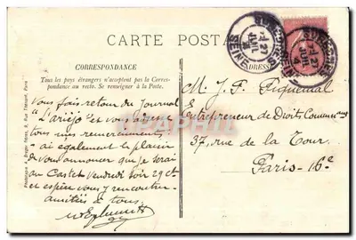 Bilhete postal antigo Suresnes Le Mont Valerien Entrada da Fortaleza Militar — Verso