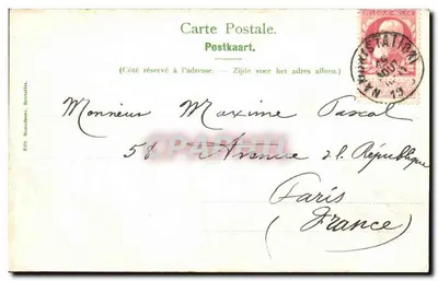 Namur. Zamek widziany z miejsca spotkania rzek — Wydawnictwo Bonnouron, nr E 154 — Rewers