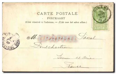 Dinant — La Iglesia — Editor Édouard Aunacès, Colección artística No 6 — Reverso