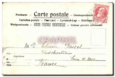 Bilhete postal antigo Blankenberghe Parte da Digue — Verso
