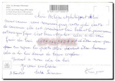 Brest — Torre Tanguy — Aliança Carteria — Verso