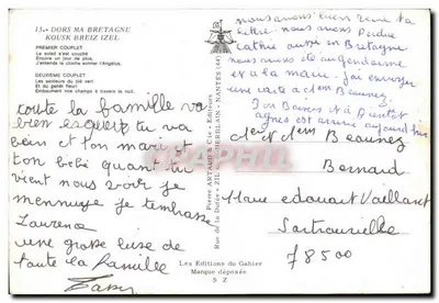 Dors ma Bretagne — Kousk Breiz Izel — Pierre Artaud & Cie, Nantes — Verso