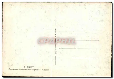 Krążownik w wyposażaniu pod kranem Arsenalu — Brest — REAL-PHOTOS C.A.P. PARIS (18) — Rewers