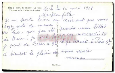 Terenez i dolina Aulne — otoczenie Brestu — Réal-Photo n°1036 — Rewers