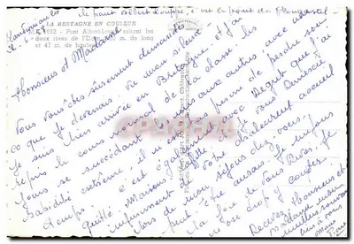 Most Albert-Louis łączący obie brzegi rzeki Élorn — wydawca Ploumagoz — Rewers