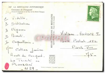 Kostiumy z Plougasnet — przed Zamkiem i Wieżą Motte-Tanguy w Brest — Belles Éditions de Bretagne — Rewers