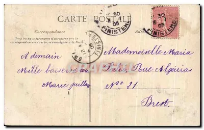 Souvenir della Bretagna — Collezione Villand Quirès — Verso